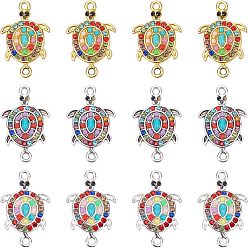 (52) Непрозрачная лаванда 30 шт. 3 цветные подвески из сплава, с разноцветной смолой и стразами, Морская черепаха, разноцветные, 25.5x16.5x4 мм, отверстие : 1.8 мм, 10 шт / цвет