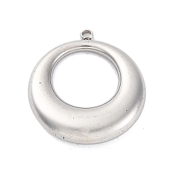 Нержавеющая Сталь Цвет 304 подвески из нержавеющей стали, круглое кольцо-шарм, анти-тускнение, цвет нержавеющей стали, 28x25x5.5 мм, отверстие : 1.8 мм