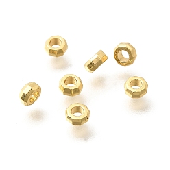 Настоящее золото 18K Латунные бусины, без кадмия, без никеля и без свинца, восьмиугольник, реальный 18 k позолоченный, 3.5x1.7 мм, отверстие : 1.8 мм