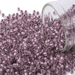 (267FM) Metallic Rose Lined Crystal Rainbow Matte Toho runde Rocailles, japanische Rocailles, (267 fm) Metallic Rose gefüttert Kristall Regenbogen matt, 11/0, 2.2 mm, Bohrung: 0.8 mm, ca. 135000 Stk. / Pfund