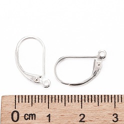 Silver 925 Sterling Silver Hoop Earrings, Leverback Earrings, Silver, 16x9x1.5mm, Hole: 1mm, Pin: 0.8mm