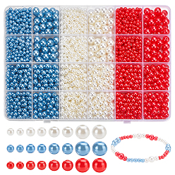 (52) Непрозрачная лаванда 12 стиль бусины из искусственного жемчуга из АБС-пластика, круглые, центральное просверленное отверстие, разноцветные, 4~8 мм, отверстие : 1.2~2.3 мм