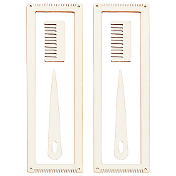 пшеница Наборы прямоугольных деревянных ткацких станков, с гребешком и каплевидными иглами, цвет пшеницы, 2.5~20.9x1.65~6.8x0.35 см, 3 шт / комплект