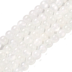 Белый Дым Природного зеленого нефрита нитей бисера, окрашенные, круглые, серый, 12 мм, отверстие : 1.4 мм, около 39 шт / нитка, 15.55'' (39.5 см)