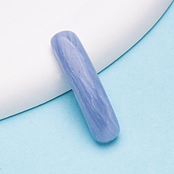 Blue Agate Звенья из натурального голубого агата с закругленными углами, подвески-соединители моста, 36~38x10x7~8 мм