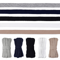 (52) Непрозрачная лаванда 50м 5цвета плоский хлопковый плетеный шнур, полый, для diy craft, разноцветные, 12 мм, 10 м / цвет