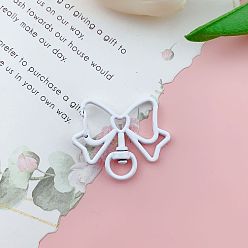 Белый Пружинное кольцо из окрашенного сплава для выпечки, бантом, белые, 39x33 мм