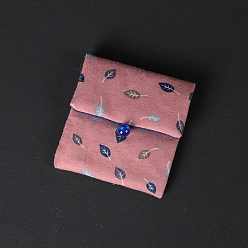 Pink Прямоугольные тканевые мешочки на пуговицах, подарочная упаковка ювелирных изделий мешок для сережек упаковка браслета, розовые, 10x9 см