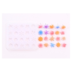 Белый Силиконовая форма, изготовление изделий из эпоксидной смолы, цветы, белые, 85x95 мм, внутренний диаметр: 13~19x14~19 мм