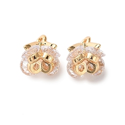 Настоящее золото 18K Латунные микро проложить кубического циркония подвески, , реальный 18 k позолоченный, 8x7x7 мм, отверстие : 1.4 мм