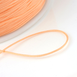 Light Salmon Braided Nylon Thread, Chinese Knotting Cord Beading Cord for Beading Jewelry Making, Light Salmon, 0.8mm, about 100yards/roll