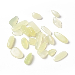 New Jade Natural New Jade Beads, No Hole/Undrilled, Nuggets, 19~25x7~11x2~9.5mm, about 280pcs/500g