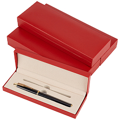 Red Plastic Pen Gift Packing Boxes, Rectangle, Red, 17.4x6.3x2.65cm