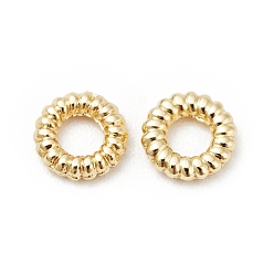 Echt 18 k vergoldet Messing Perlen, cadmiumfrei und bleifrei, runden Ring, echt 18 k vergoldet, 4.5x1 mm, Bohrung: 2 mm