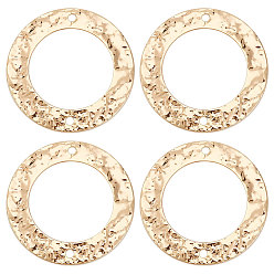 Настоящее золото 18K 30 шт. латунные подвески для разъемов, долговечный, без никеля , , кольцевые звенья, реальный 18 k позолоченный, 21x0.4 мм, отверстие : 1.2 мм