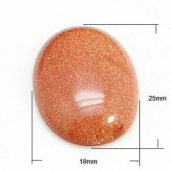 Камень с Пылевым Золотом Кабошоны из камня, овальные, синтетических Голдстоуна, 25x18x7.5 мм