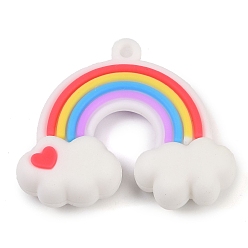 Белый Пластиковые подвески из пвх, Радужное облако, белые, 35.5x42x10.5 мм