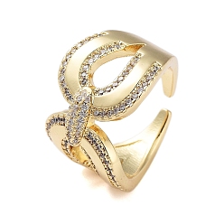 Настоящее золото 18K Стойка с покрытием каплевидной латуни микро-паве с кубическим цирконием открытые манжеты кольца для женщин, без кадмия и без свинца, долговечный, реальный 18 k позолоченный, 16.5 мм, регулируемый