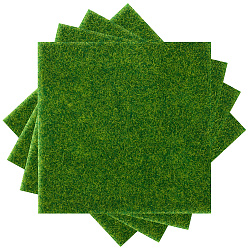 Зеленый лайм 4шт. пластиковая искусственная трава для имитации газона, микроландшафтное украшение сада, квадратный, зеленый лайм, 150x150 мм
