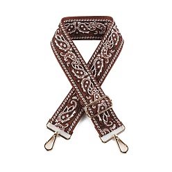 Кокосово-Коричневый Нейлоновая холщовая сумка с цветочным узором, лямки для сумки, для замены сумочки или сумки через плечо, кокосового коричневый, 75~145x5 см