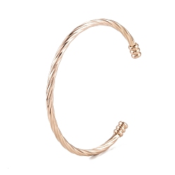 Розовое Золото 304 из нержавеющей стали манжеты браслеты, кабель провода открытые браслеты, розовое золото , внутренний диаметр: 2-3/8 дюйм (5.9 см)