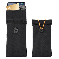 Черный Полиэстеровые защитные мешки Фарадея для брелоков ключей, анти-отслеживающий анти-шпионский чехол для сотового телефона с GPS, прямоугольные, чёрные, 22.6x9.5x1.1 см