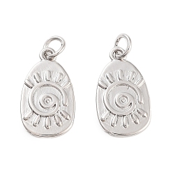 Платина Стойки обшивки латунные подвески, долговечный, без кадмия и без свинца, с целью перехода в кольце, овальные, платина, 18.5x10.5x2 мм, отверстие : 3.5 мм