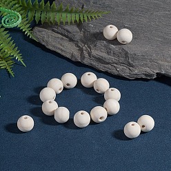 Moccasin Natural Unfinished Wood Beads, Round Wooden Loose Beads Spacer Beads for Craft Making, Lead Free, Moccasin, 14mm, Hole: 3.5mm