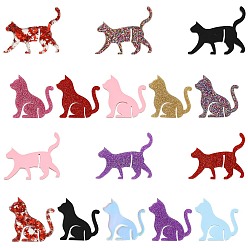 (52) Непрозрачная лаванда 32шт 16 стили акриловые подвески для бокалов, бокал маркер, кошка, разноцветные, 34~40x40x3 мм, 2 шт / стиль