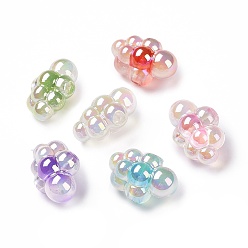 Mixed Color UV Plating Rainbow Iridescent Acrylic Beads, Two Tone, Grape, Mixed Color, 25x16x14mm, Hole: 3.7mm