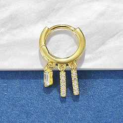 Настоящее золото 18K Прямоугольные серьги-кольца из стерлингового серебра с микропаве из прозрачных кубических цирконий для женщин, реальный 925 k позолоченный, 18 мм