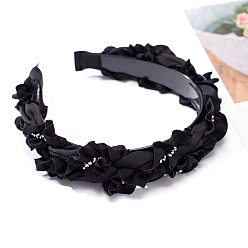 Черный Ткань ленты для волос, резинки для волос для женщин девочек, чёрные, 150x45 мм