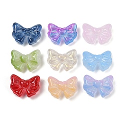 (52) Непрозрачная лаванда Прозрачные стеклянные бусины, бантом, спекающийся лак, разноцветные, 13x17.5x8.5 мм, отверстие : 1 мм