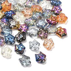 (52) Непрозрачная лаванда Гальванические стеклянные бусины, лиса, разноцветные, 12x12x6 мм, отверстие : 1.2 мм