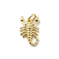 Scorpion Латунь прелести, долговечный, без свинца и без кадмия, стойки покрытие, с целью перехода в кольце, реальный 18 k позолоченный, скорпион, 15.5x10x3 мм, отверстие : 3 мм