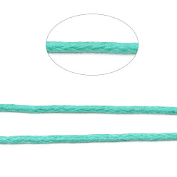Turquoise Waxed Cotton Cord, Turquoise, 1mm, about 360yard/bundle(330m/bundle)
