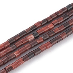 Tigerauge Gefärbte und erhitzte natürliche rote Tigerauge-Perlenstränge, Kolumne, 2x2 mm, Bohrung: 0.8 mm, ca. 154~160 Stk. / Strang, 15.16~15.75 Zoll (38.5~40 cm)