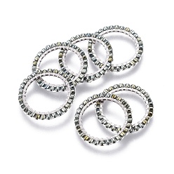 Шифер Серый Японский бисер miyuki & toho ручной работы, с посеребренными 304 кольцами из нержавеющей стали, Ткацкий станок, кольцо / круг, шифер серый, 18~19x1.7 мм, внутренний диаметр: 14 мм