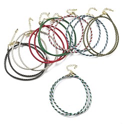 (52) Непрозрачная лаванда Изготовление плетеных ожерелий из полиэфирного шнура, с латунной фурнитурой , нержавеющая сталь застежками, долговечный, золотые, разноцветные, 18-3/4 дюйм (47.5 см)