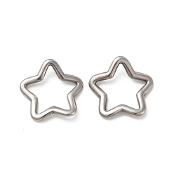 Stainless Steel Color Non-Tarnish 304 Stainless Steel Linking Rings, Twisted Star, Stainless Steel Color, 15x15.5x2mm, Inner Diameter: 9x12mm