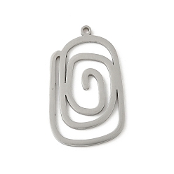 Нержавеющая Сталь Цвет 304 подвески из нержавеющей стали, вихревые, цвет нержавеющей стали, 32.5x19.5x1.5 мм, отверстие : 1.5 мм