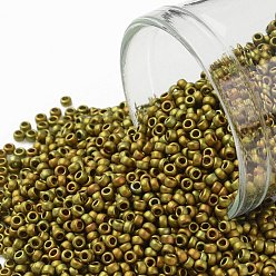 (513F) High Metallic Frost Carnival Круглые бусины toho, японский бисер, матовые, (513 f) высокий металлический иней карнавал, 15/0, 1.5 мм, отверстие : 0.7 мм, Около 15000 шт / 50 г