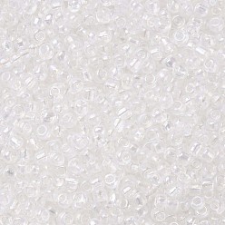 Clear Round Glass Seed Beads, Transparent Colours Rainbow, Round, Clear, 2mm