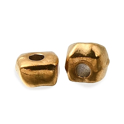 Настоящее золото 18K 304 из нержавеющей стали бусы, ионное покрытие (ip), самородки, реальный 18 k позолоченный, 3x4.5x4.3 мм, отверстие : 1.4 мм
