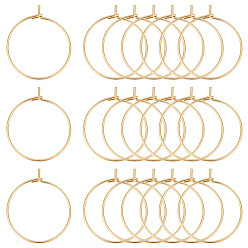 Золотой 304 из нержавеющей стали бокал прелести кольца, обручание серьги, DIY материал для баскетбола обруча серьги жены, с контейнером для бисера, золотые, 24x20x0.7 мм, 100 шт / коробка