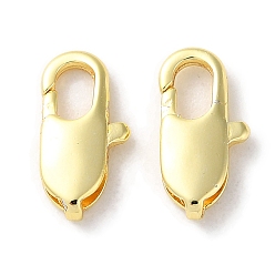Золотой Стойки обшивки латунь когтя омара застежками, долговечный, без свинца и без кадмия, золотые, 12x6x2.5 мм, отверстие : 2.8x1 мм