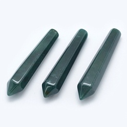 Мосс Агат Натуральный моховой агат, лечебные камни, палочка для медитативной терапии, уравновешивающая энергию рейки, пуля, неочищенные / без отверстий, 50.5x10x10 мм