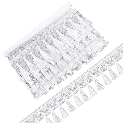 Гейнсборо 12m отделка бахромой из ажурного полиэстерового кружева, кружевная лента с кисточкой, для аксессуаров одежды, светло-серые, 2-1/8 дюйм (55 мм), около 13.12 ярдов (12 м) / карту