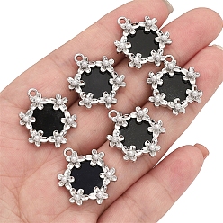 Снежинка Непрозрачные акриловые подвески, со сплавочной фурнитурой, снежинка, 22x19 мм