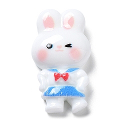 Кролик Океанская тема, мультяшные кабошоны из непрозрачной смолы, Небесно-голубой, кролик, 26x15x7 мм